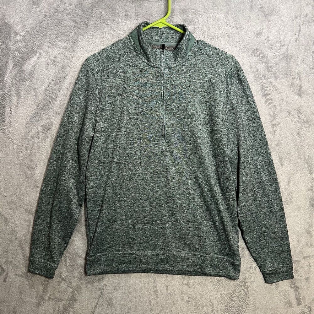 Johnnie-O Pullover Mens M Green Reflex Fleece Performance Quarter Zip Golf 1/4
